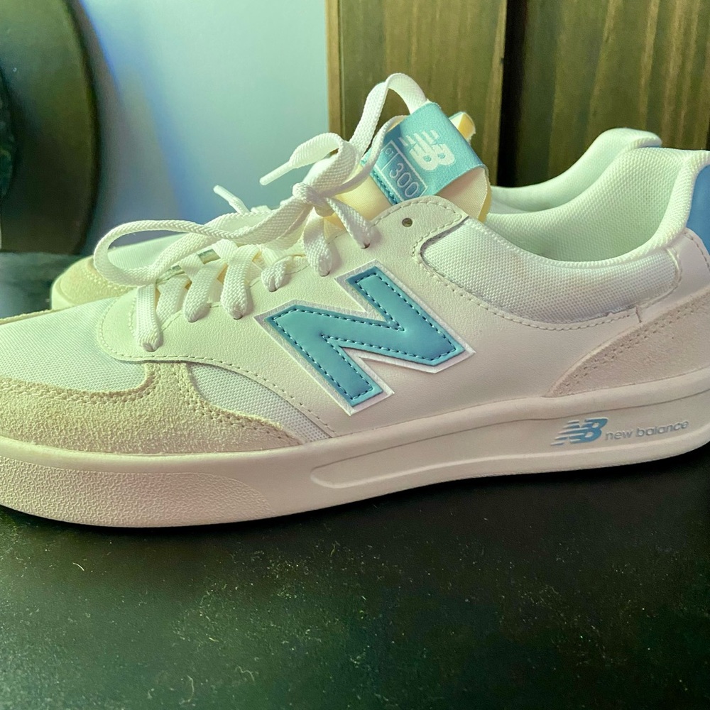 New Balance Kids' White and Blue Sneakers